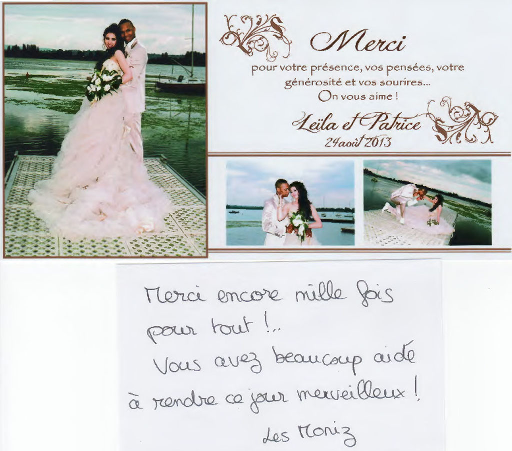Livre d’Or – Merci – Mariage Moniz - Château de Blaceret Roy - Thierry CANARD - Location de salle de mariage et d'événements en Beaujolais